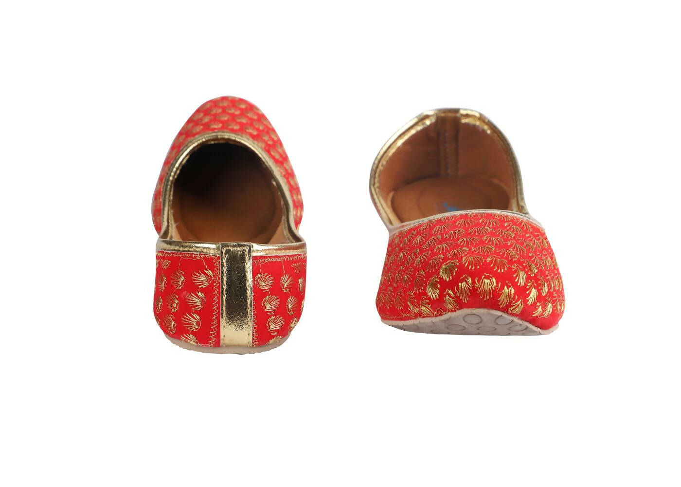 Tiny Bugs Girls Sequin Detailing Ethnic Juttis - Red