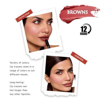 Love Earth Lip Crayon Non-Transfer Lipstick - Browns