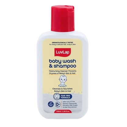 LuvLap Baby Wash & Shampoo with Chamomile, Milk Protein, Oatmeal & Shea Butter
