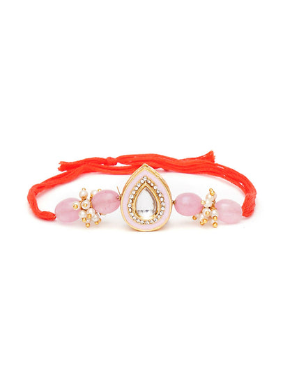 Designer kundan Rakhi - Ruby Raang