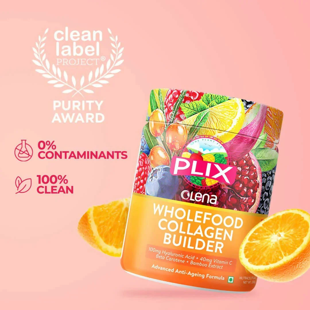 PLIX The Plant Fix Wholefood Collagen Builder Powder for Skin - Orange -200 gm