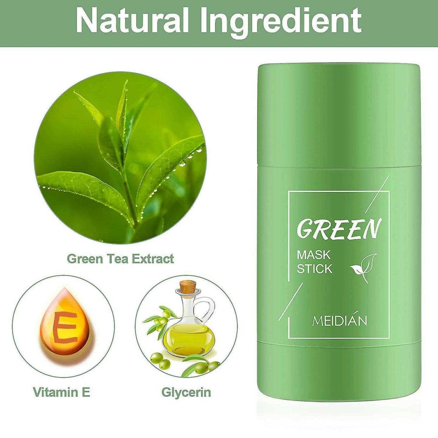 Favon Green Tea Face Mask Cleansing Stick for Anti Acne