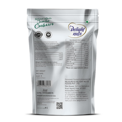 Delight nuts Jumbo Natural Whole Cashews