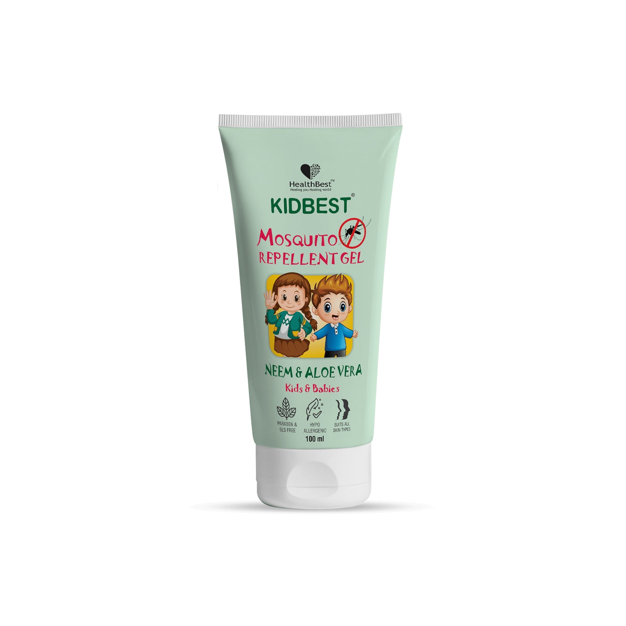 Health Best Kidbest Mosquito Repellent Gel for 3-13 Years Kids Pack of 2 - Each 100ml