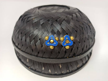Terracotta Ear Studs-Blue