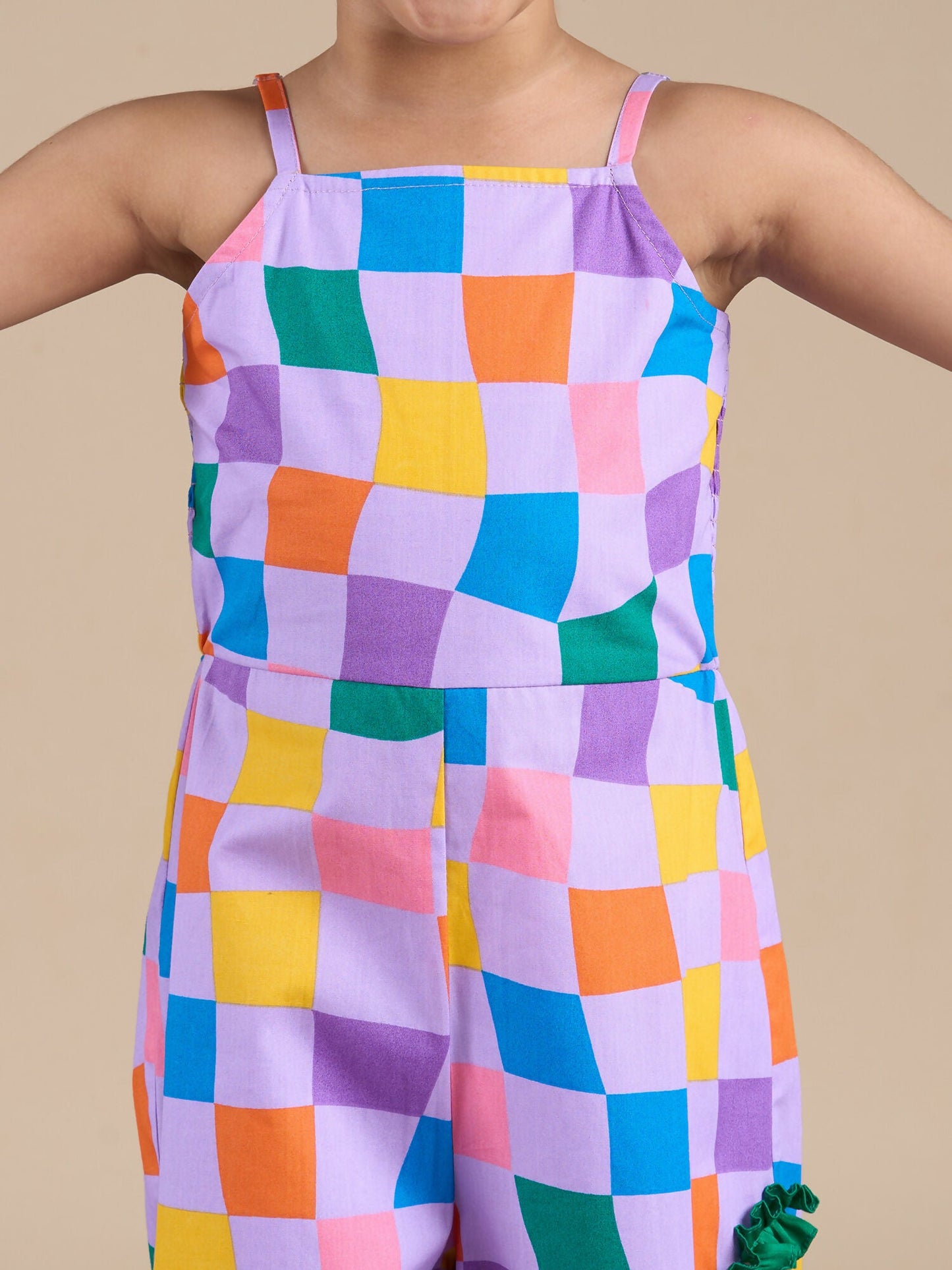 Snakes and Ladders Girls Multi Color Rotary Print Jumpsuit from Siblings Collection