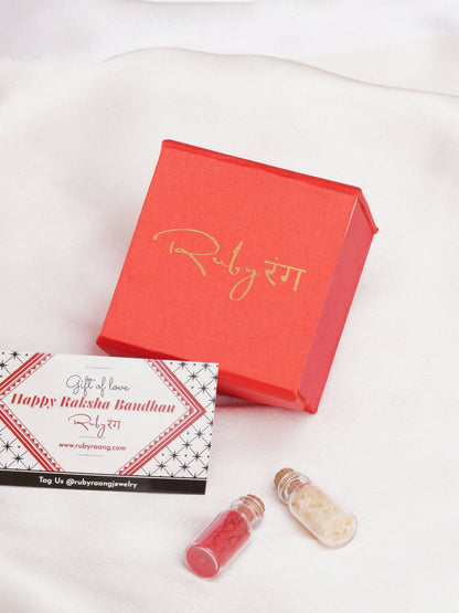 Designer kundan Rakhi - Ruby Raang