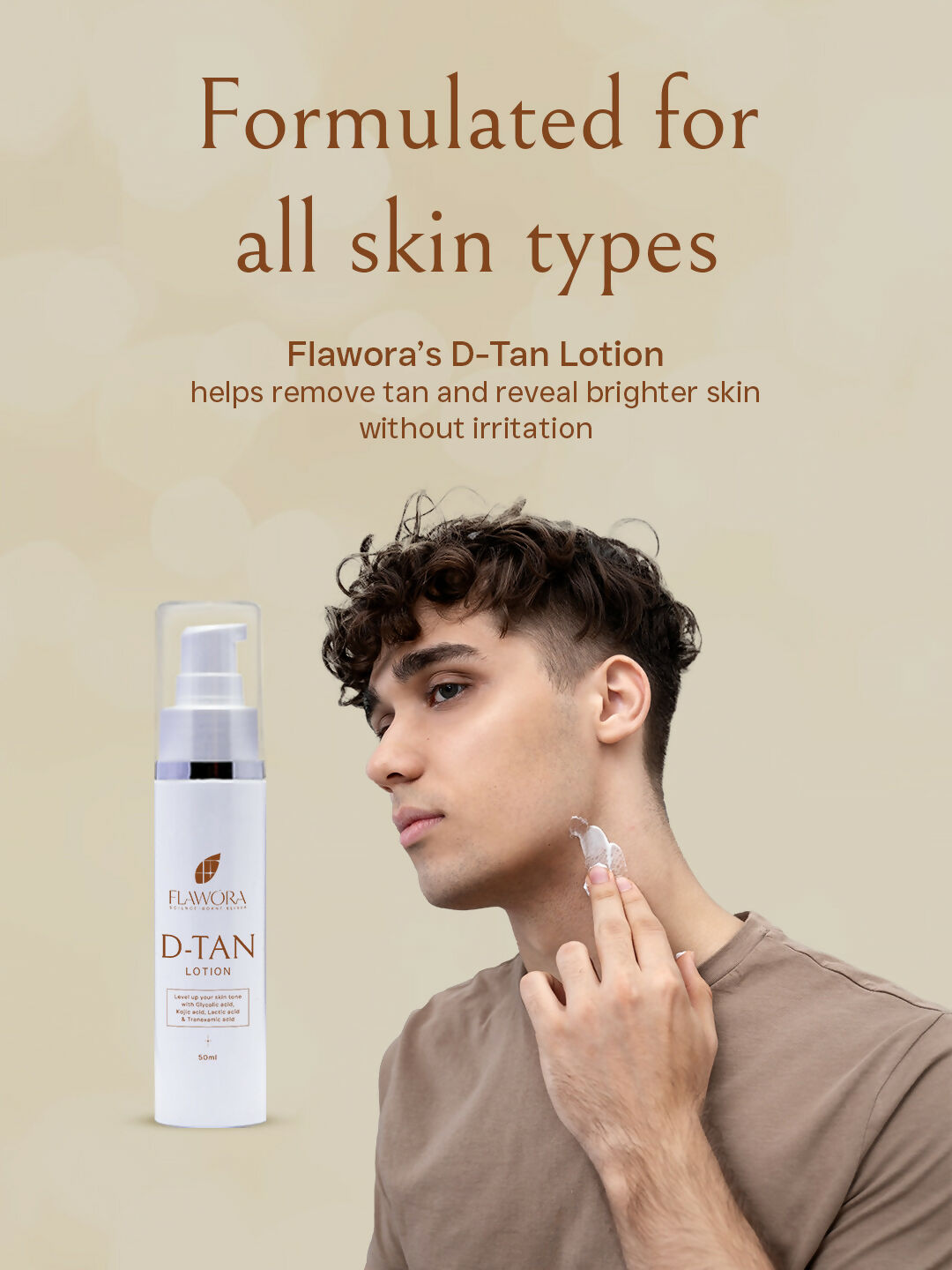 Flawora Set of 24k Golden Glow Face Serum and D-Tan Lotion