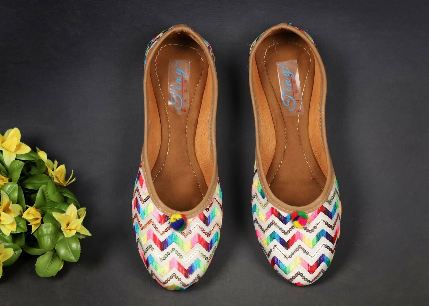 Tiny Bugs Girls Hand Crafted Ethnic Juttis - Multi