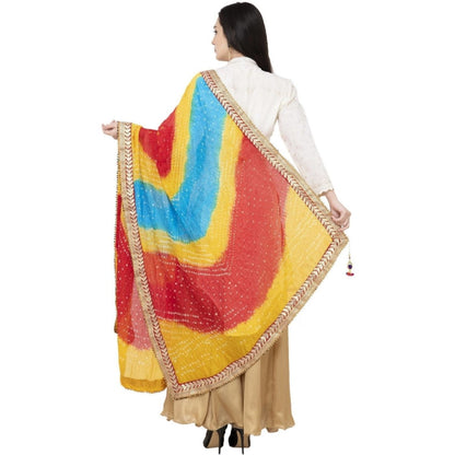 A R Silk Bandhej Multi Gota Fancy Dupatta Color Multi color Dupatta or Chunni