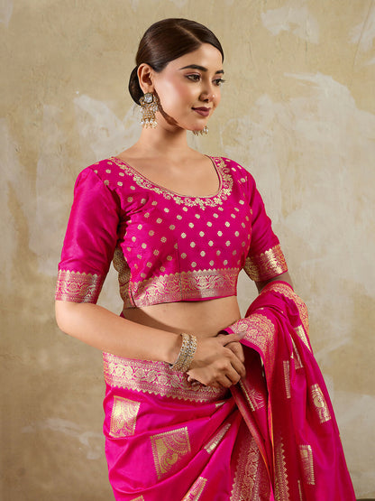 Shree Shyam Fashion Magenta Silk Blend Saree