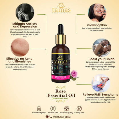Tamas Pure Ayurveda 100% Organic Rose Essential Oil