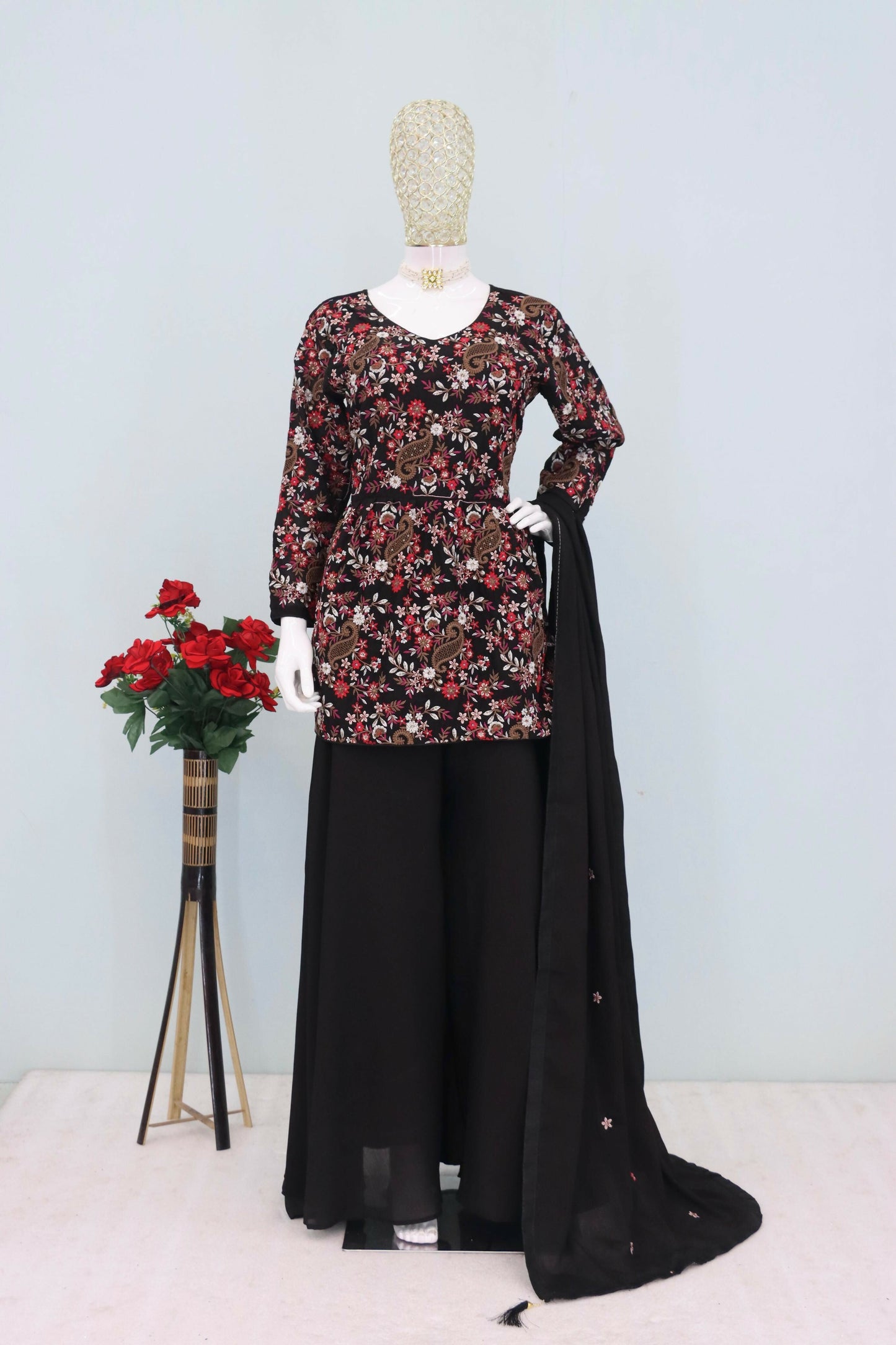 Anaita Black Chiffon Embroidered With Sequins Work Salwar Suit