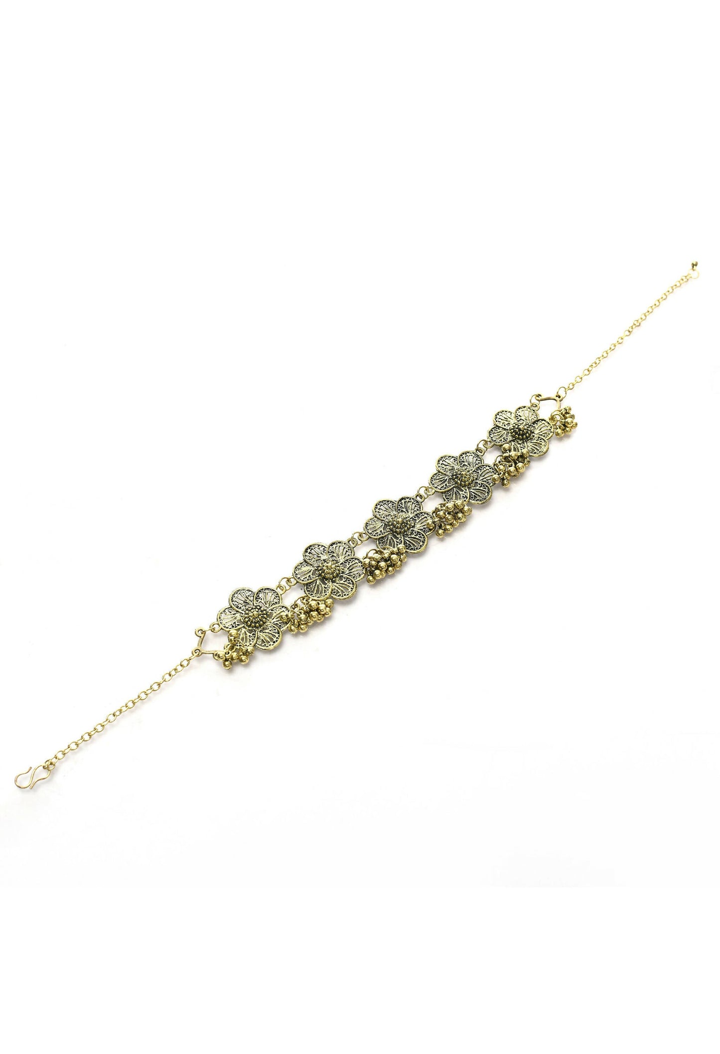 Mominos Fashion Johar Kamal Golden-Plated Brass Finish Floral Desgin Choker For Women