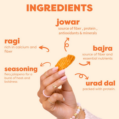 Nocap foods Healthy Chips - Millet Jalapeno