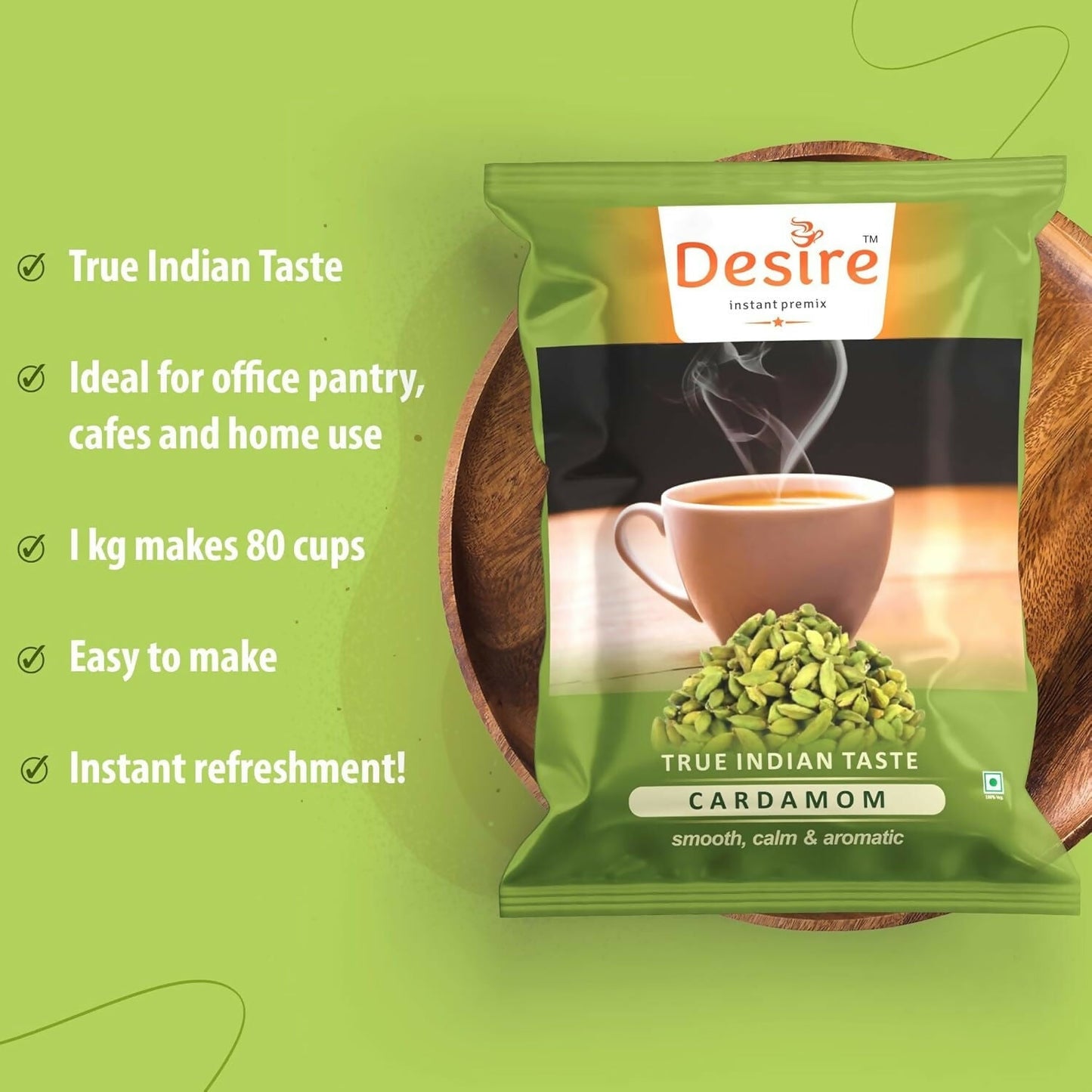 Desire Cardamom Instant Premix Tea Powder