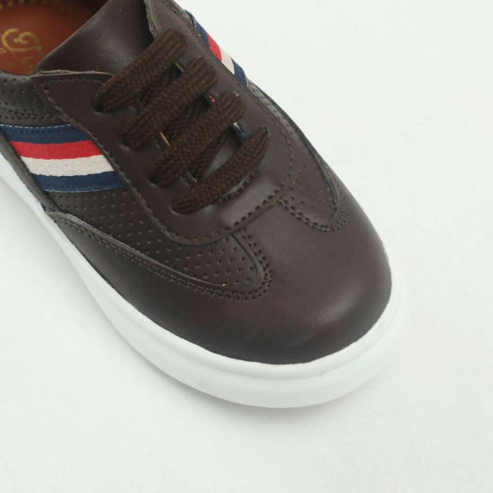 Tiny Bugs Boys Lace Up Casual Sheos - Dark Brown