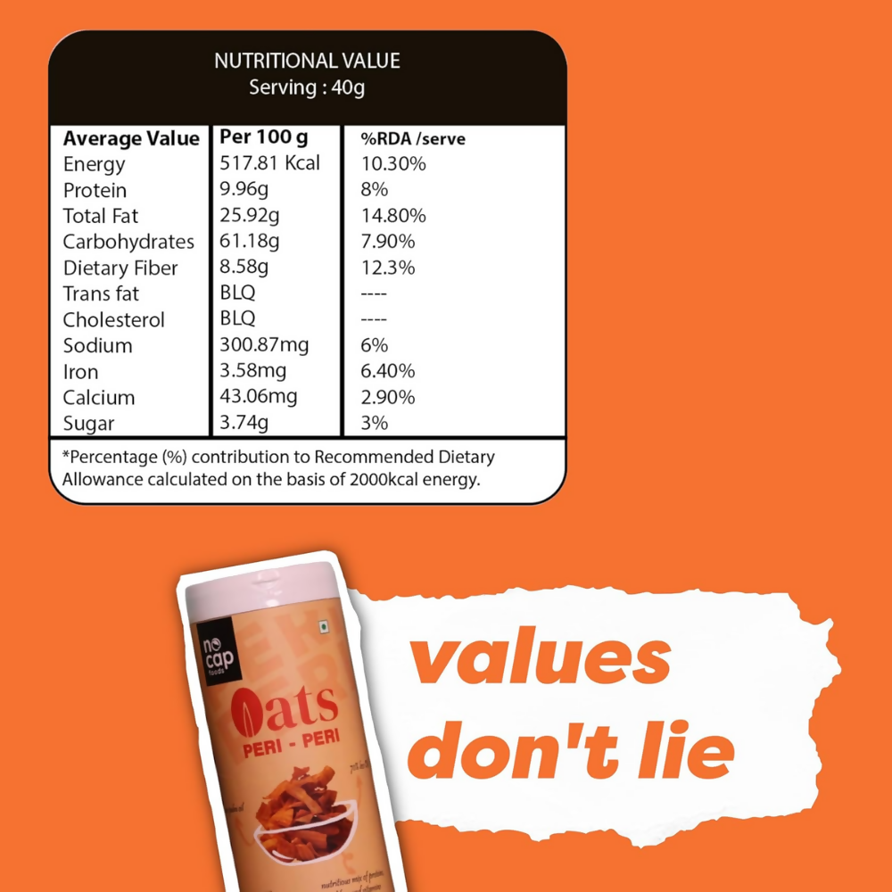 Nocap foods Zero Guilt Healthy Chips - Oats Peri Peri