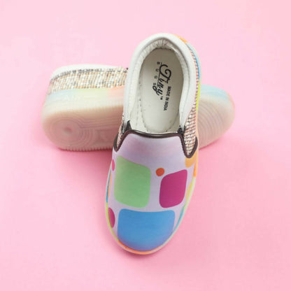 Tiny Bugs Unisex Colorblock Slip Ons Sneakers - Whithe