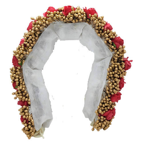 Red & Gold Bridal Hair Gajra