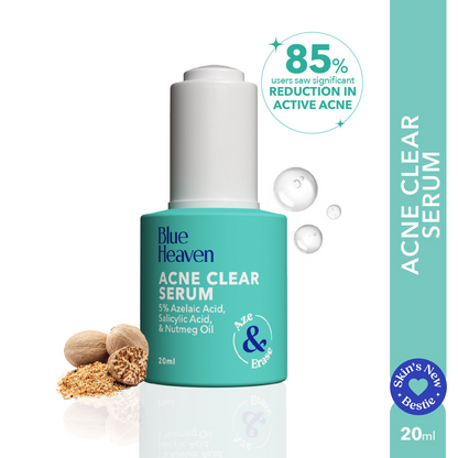 Blue Heaven Acne Clear Serum with 5% Azelaic Acid +1% Salicylic Acid + 0.5% Nutmeg Oil
