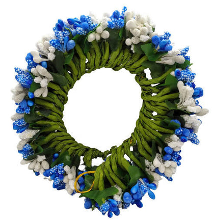 Blue & White Pollens Bridal Hair Gajra