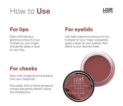 Love Earth Lip Tint & Cheek Tint Multipot - Never Look Back