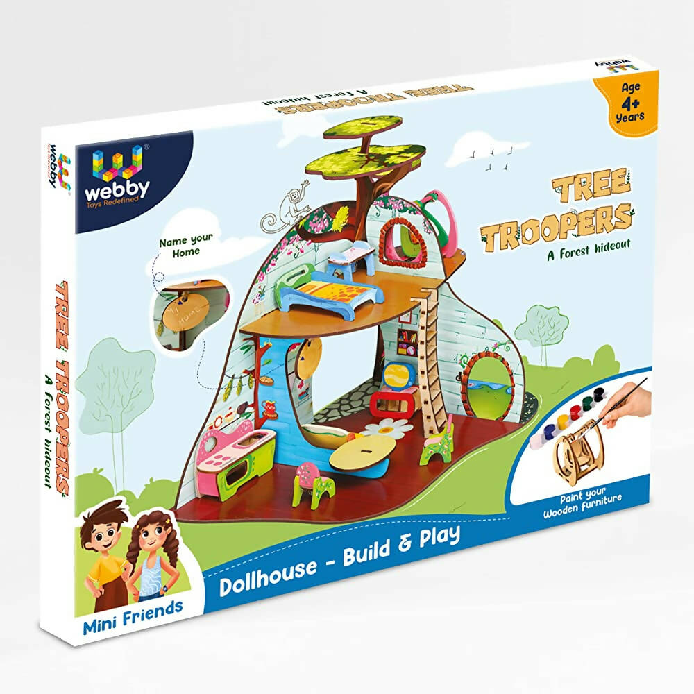 Webby Tree Troopers A Forest Hideout All Side Play Doll House for Kids