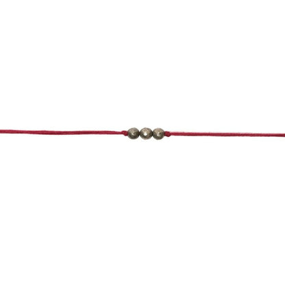 Indianvibez Bodh Prosperity Pyrite Real Crystal Stone Rakhi With Authenticity Certificate