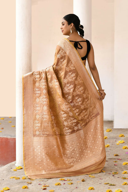 Joban Fashion Olive Pure Katan Pure Handloom Banarasi Silk Saree