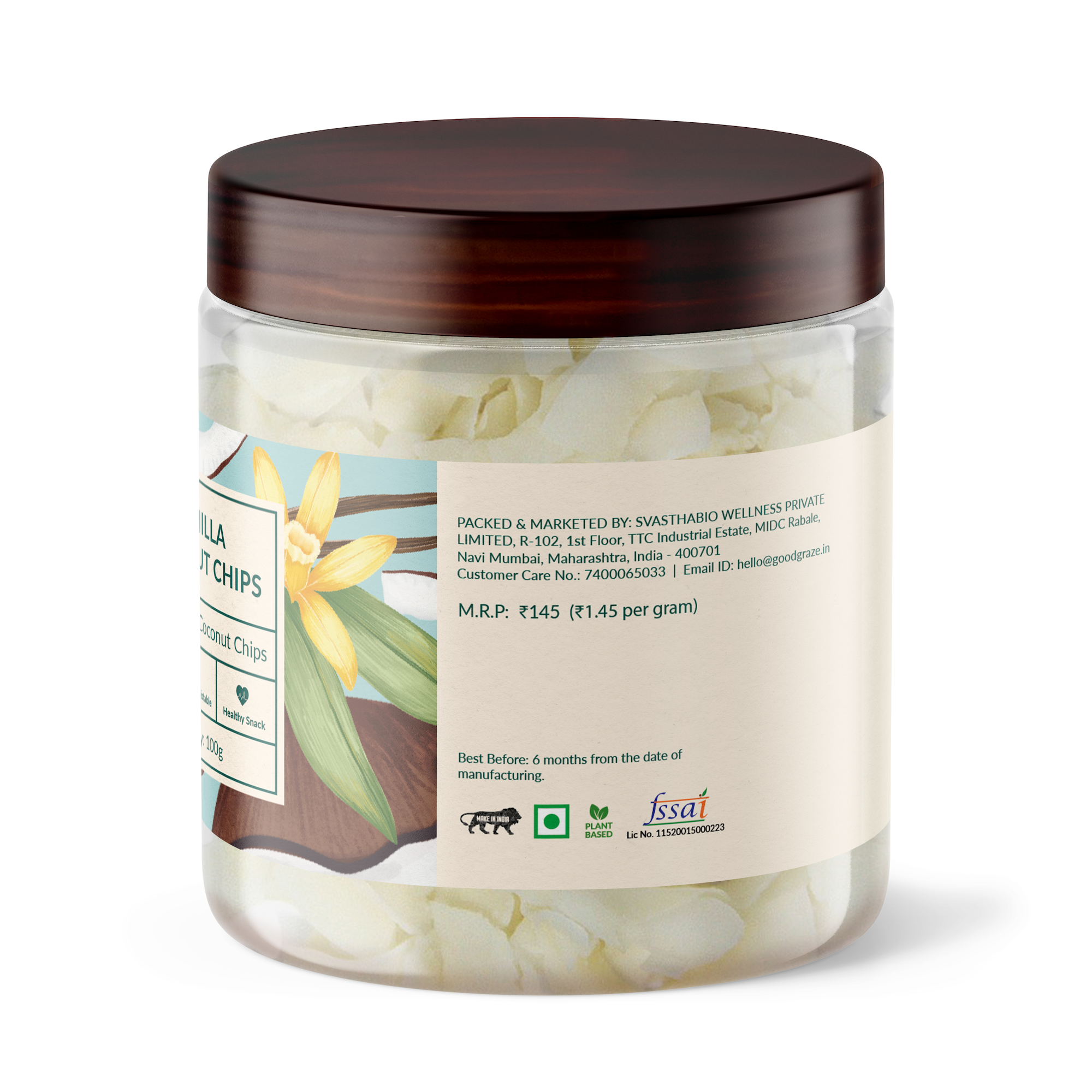 Good Graze Vanilla Coconut Chips - Pack of 2 - 200gms