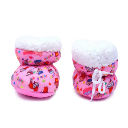 Tiny Bugs Unisex Printed Winter Booties - Pink