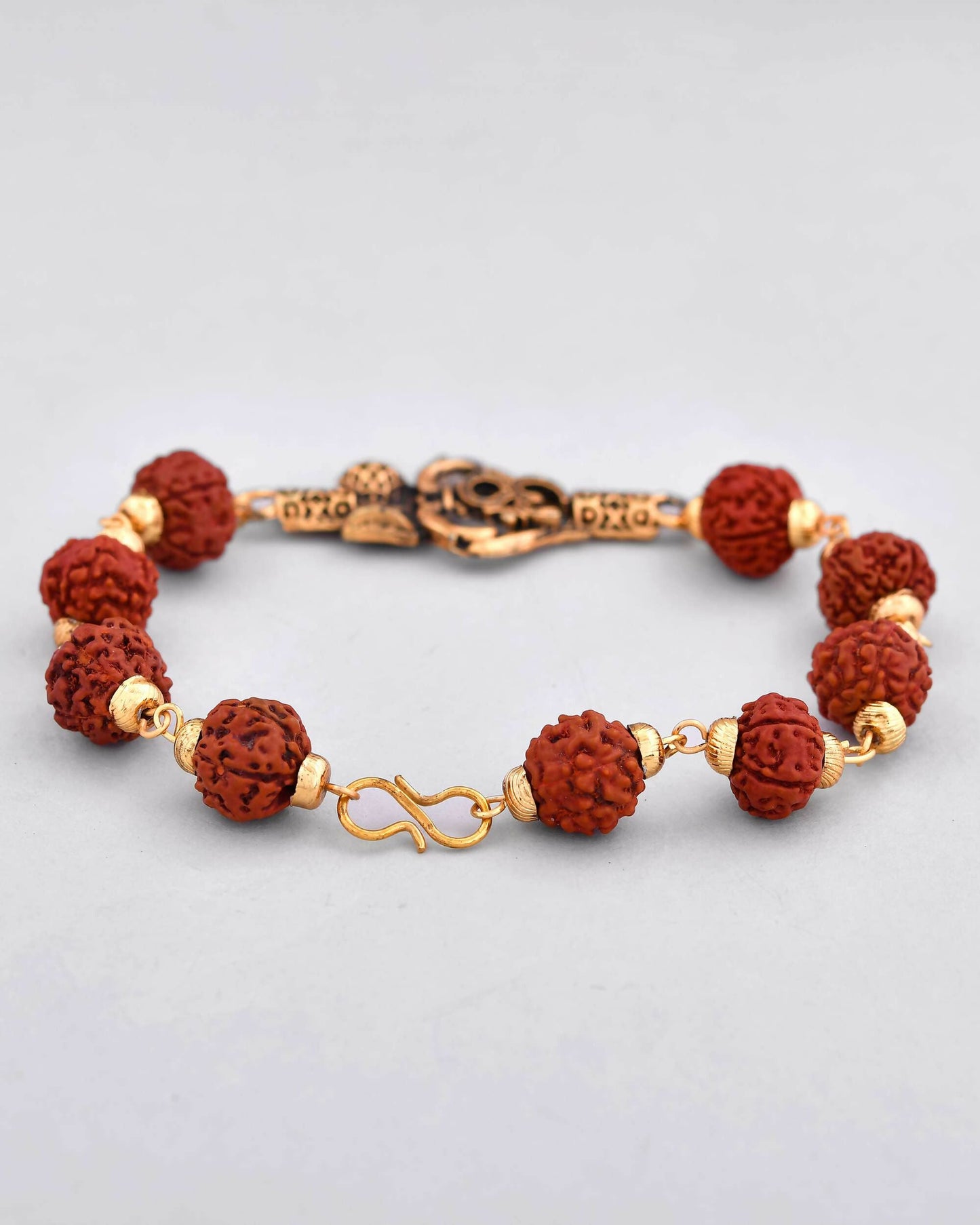 VOJ Gold-Polished Rudraksh Bracelet