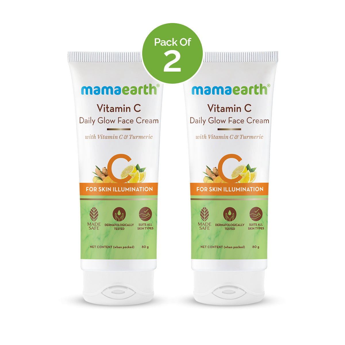 Mamaearth Vitamin C Daily Glow Face Cream - 80 gms - Pack of 2