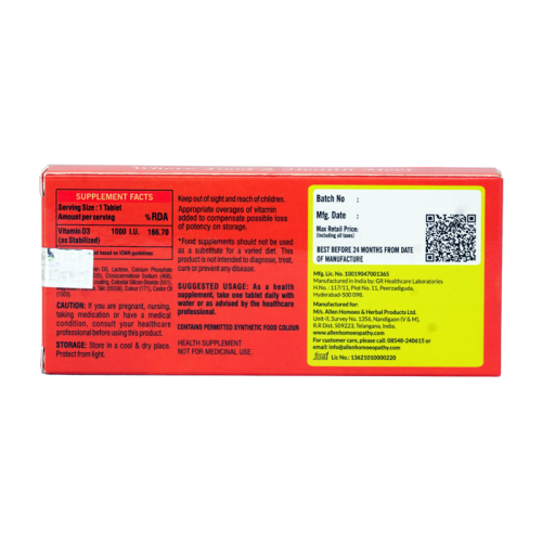 Allen Homeopathy Vitamin D3 Tablets