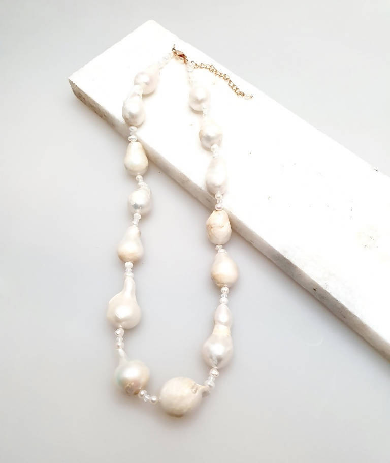 Bling Accessories Baroque Pearl Glass Crystal Necklace