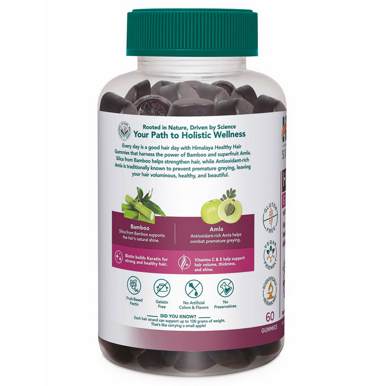 Himalaya Herbals Healthy Hair Gummies | Biotin & Herbal Blend | Daily Wellness Support
