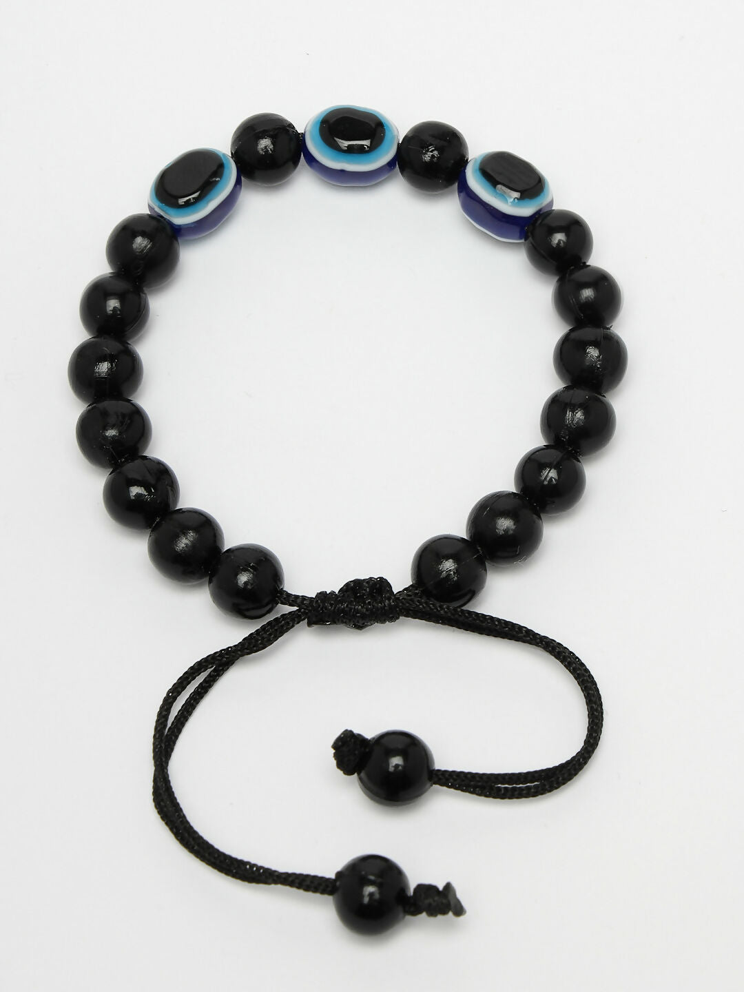 NVR Women & Men Black Evil Eye Rakhi With Roli Chawal