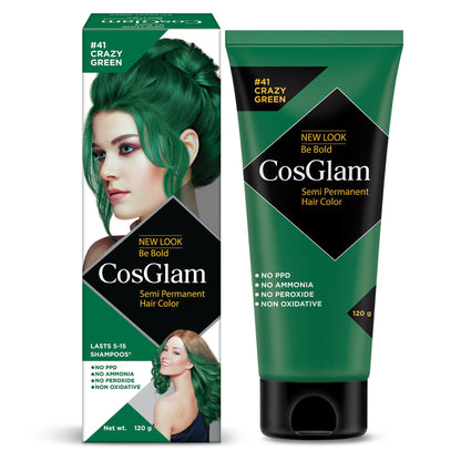 Cosglam Semi Permanent Hair Color for Women & Men (#41 Crazy Green)