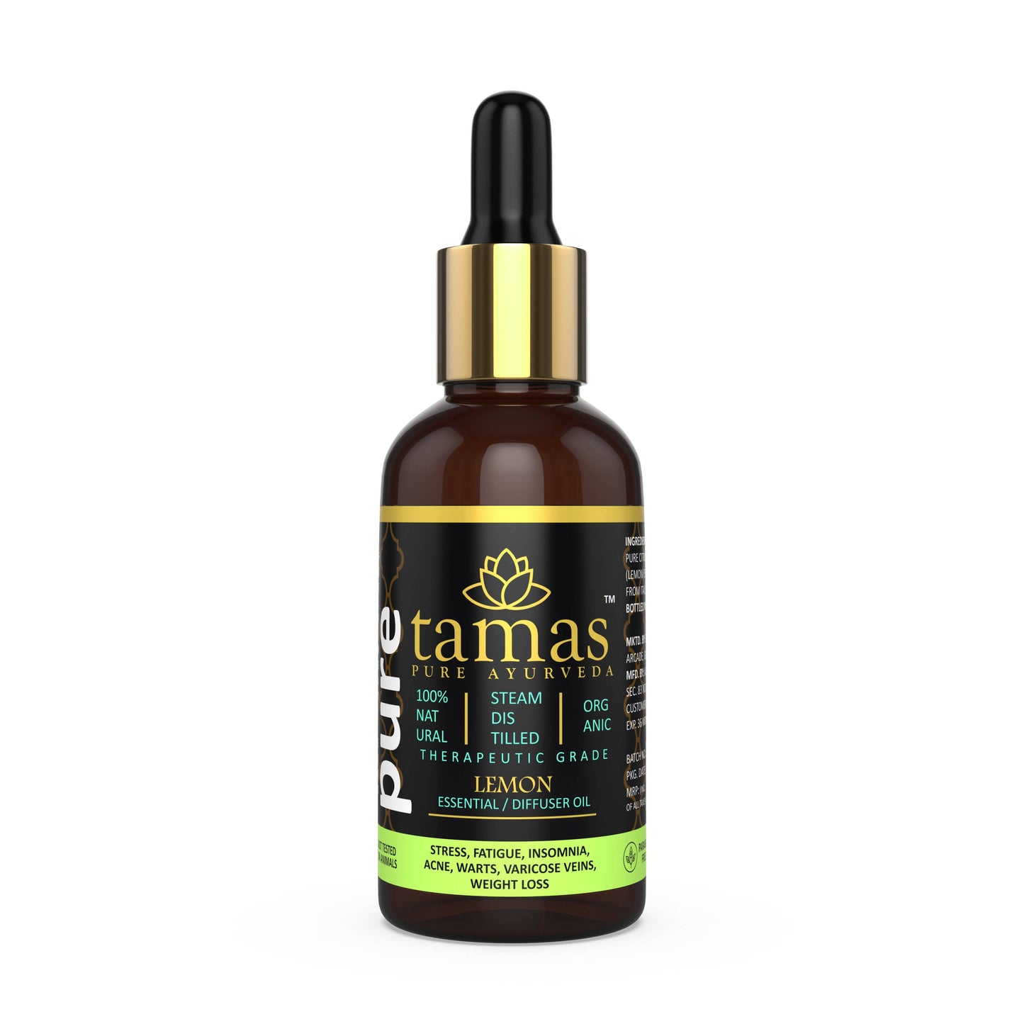 Tamas Pure Ayurveda 100% Organic Lemon Essential Oil-USDA Certified Organic