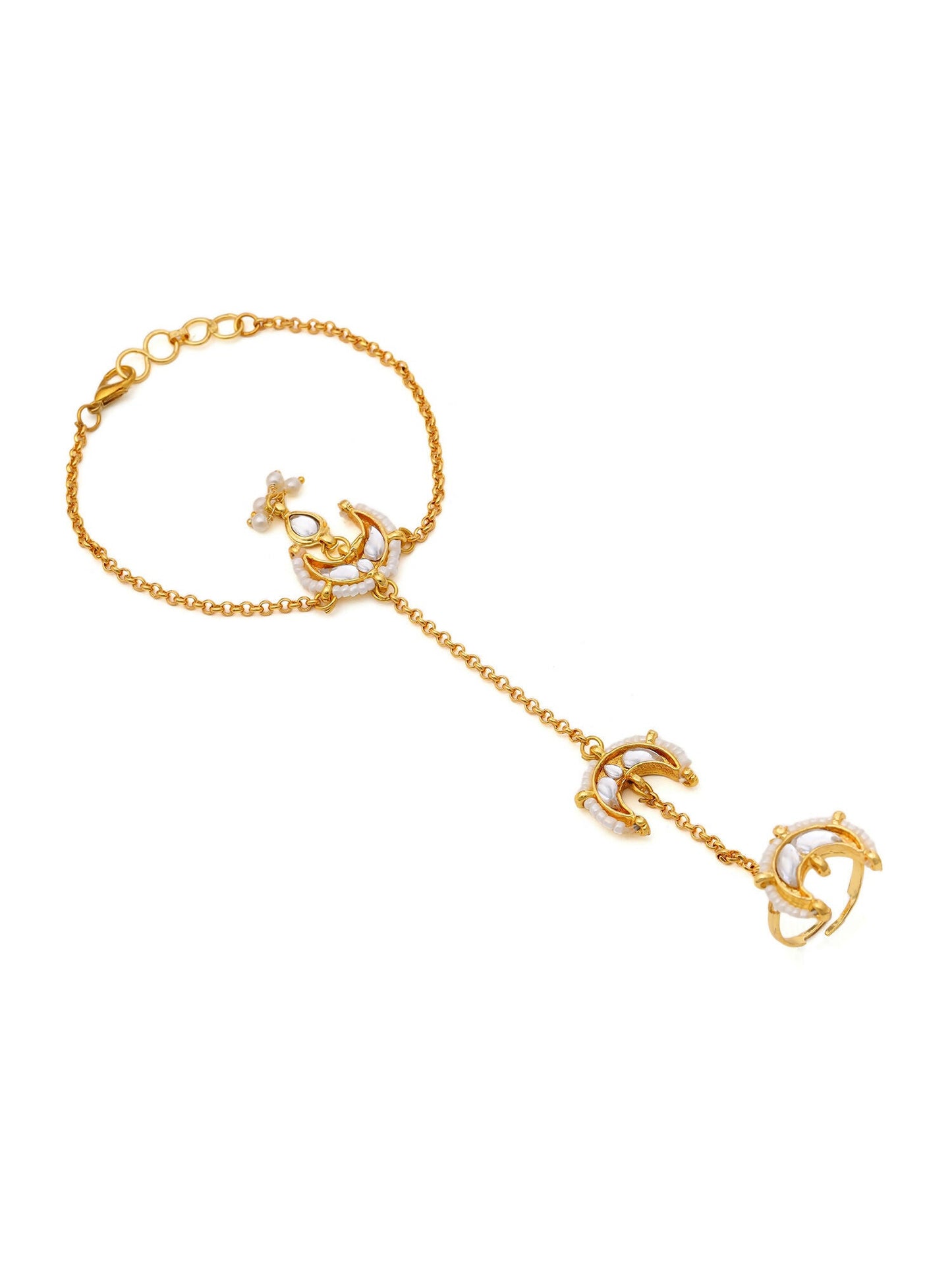 Ruby Raang Gold Chand Kundan Haath Phool