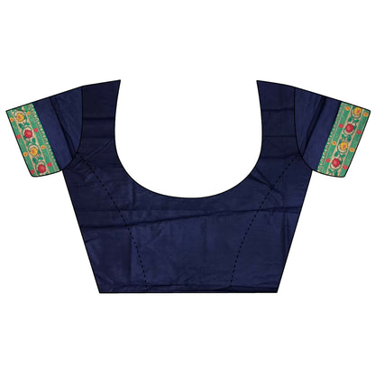 Joban Fashion Navy Blue Banarasi Soft Silk Woven Saree
