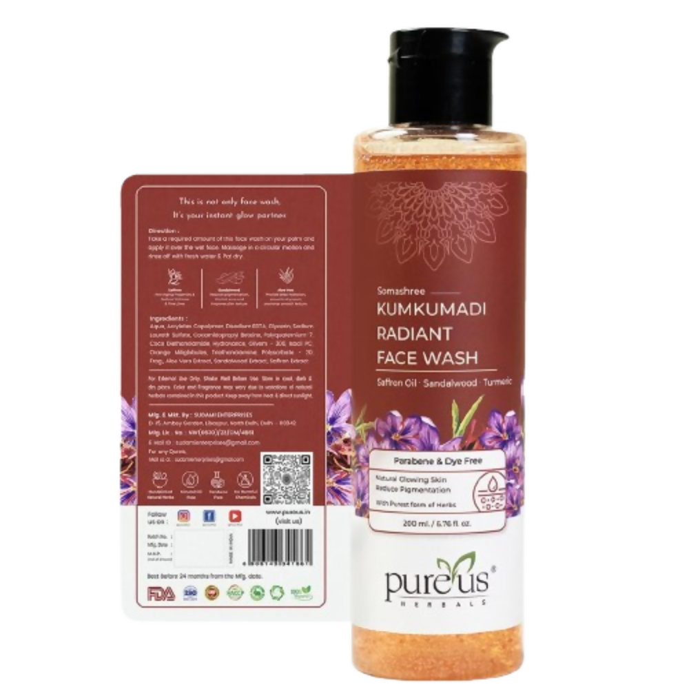 Pureus Herbals Somashree Kumkumadi Radiant Face Wash