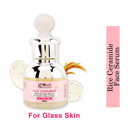 Globus Naturals Rice Ceramide Revival Face Serum, For Korean Glass Skin
