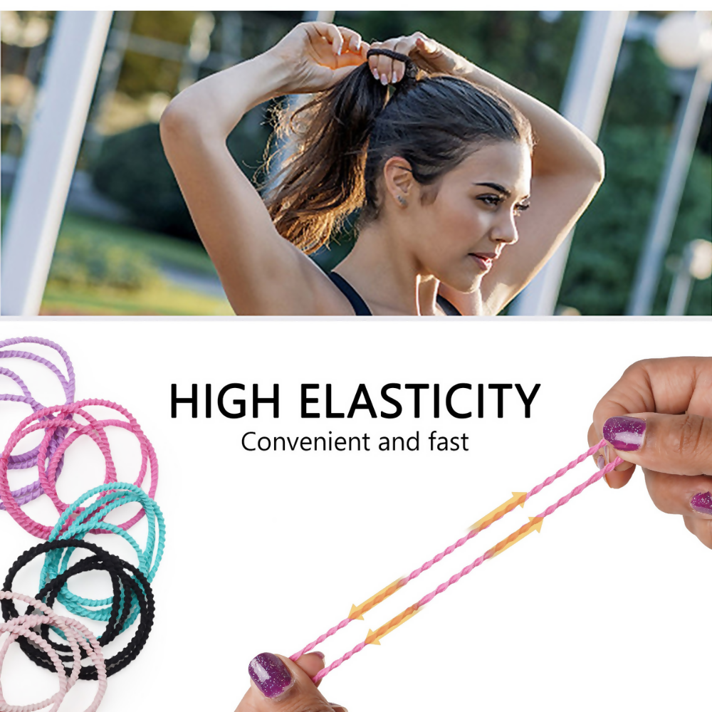 Bronson Professional Elastic Hair Rubber Bands Hair Ties Soft Stretchable Multicolor