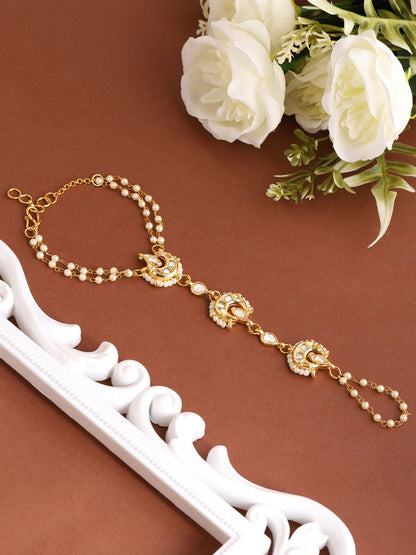 Ruby Raang Moon Pearl Hand Chain