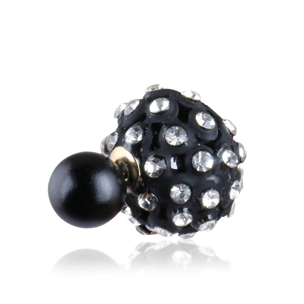 Trendoo Jewelry Gold-Polished Stylish Fancy Black Studs