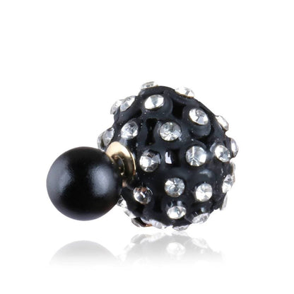 Trendoo Jewelry Gold-Polished Stylish Fancy Black Studs
