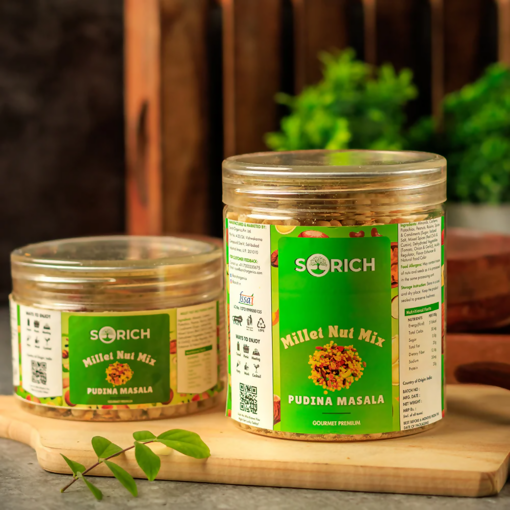 Sorich Organics Millet Nut Mix – Pudina Masala Crunchy & Healthy Snack