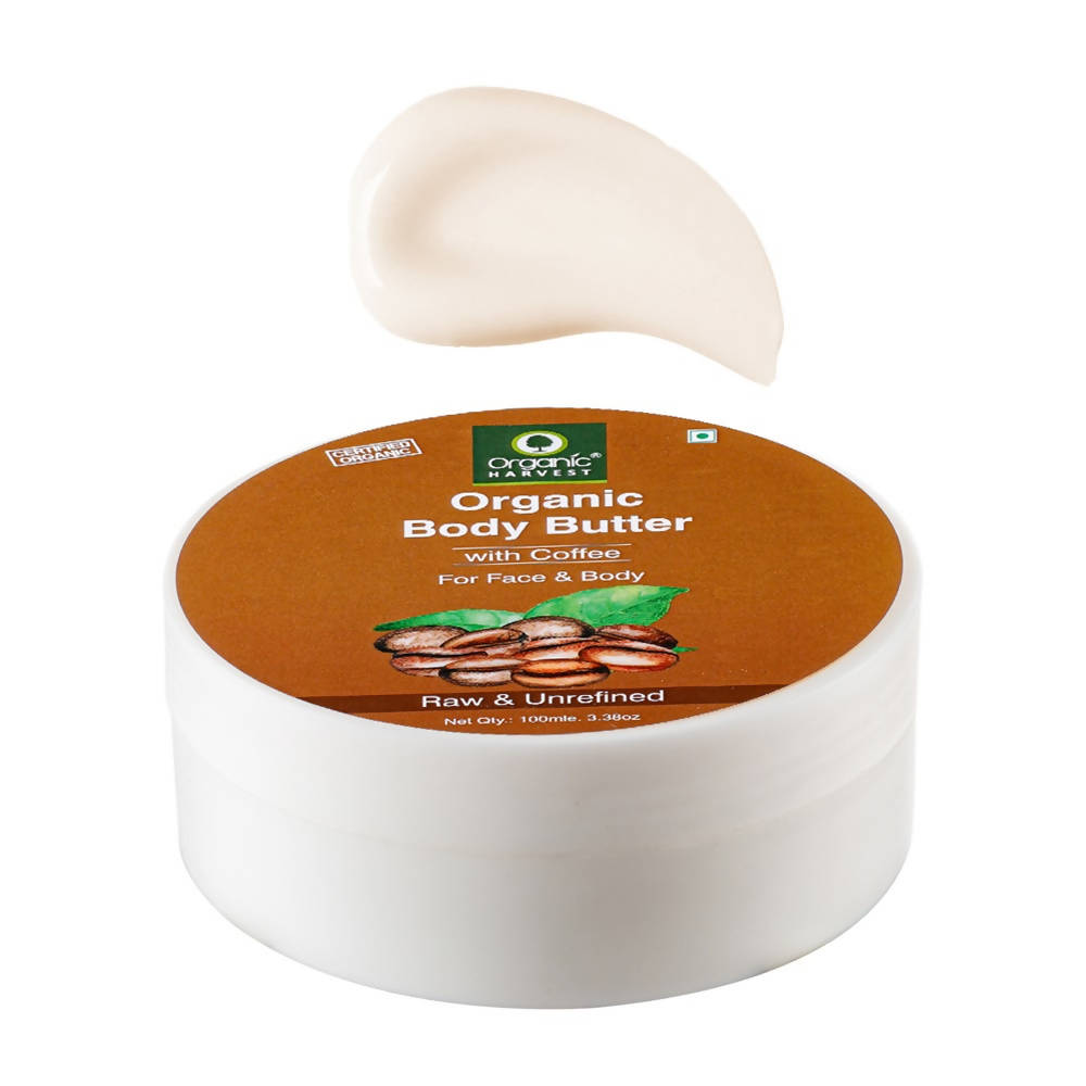 Organic Harvest Organic Body Butter With Coffee For Face & Body - 100 gms